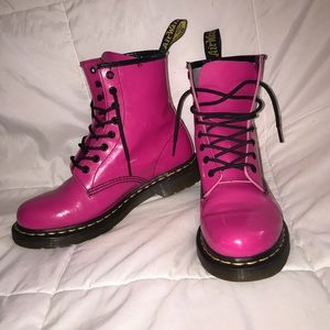 DrMartens 1460 hot pink patent leather 8 eye boots